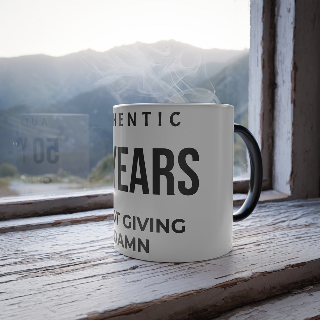 50 Years of Not Giving a Damn Color-Changing Mug — Funny 11oz Birthday Gift